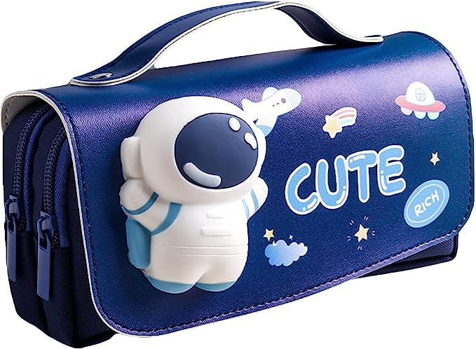 SkyShopy Cute Astronaut Pencil Pouch for Girls and Boys,Big Pencil Case for Kid,Zipper Pencil Kit Stationary Storage Box for School Children,Stationery Organizer Pen Box for Students SkyShopy Cute Astronaut Pencil Pouch for Girls and Boys,Big Pencil Case for Kid,Zipper Pencil Kit Stationary Storage Box for School Children,Stationery Organizer Pen Box for Students
